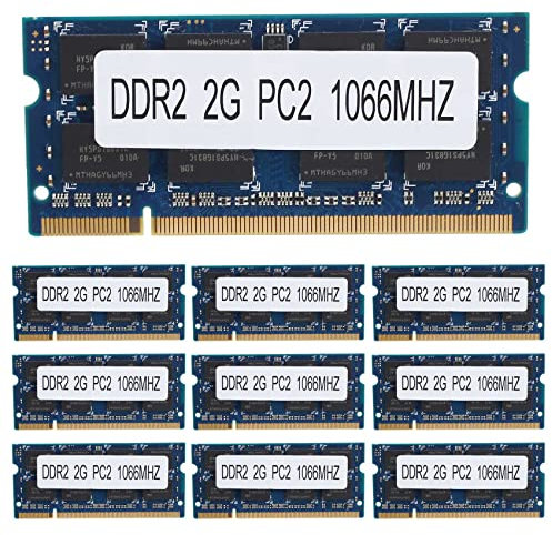 XIDIT 10 unidades de memoria DDR2 de 2 GB RAM para portátil 1066 MHz PC2 8500 SODIMM 1.8 V 200 para memoria AMD Laptop