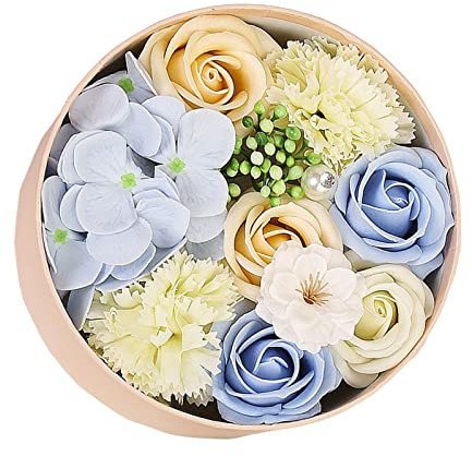 MagiDeal Seifen-Rosen- Romantische Seifen-Blumen- für Jubiläums-Party, Frauen, Blau
