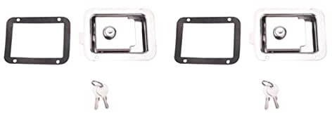 Lodokdre 3 x Paddle Lock with Lock & Key Stainless Steel Zip Door Lock Robust Lock for the Small