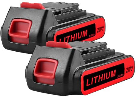 aunstarwei 2-Pakete 3.0Ah Li-Ion-Ersatzbatterie für Schwarz und Decker 20V BL1518 BL2018 LBXR20 LBXR2020-OPE LB20 LBX20 BL2018-XJ GKC1825L GTC1850L20 STC1820