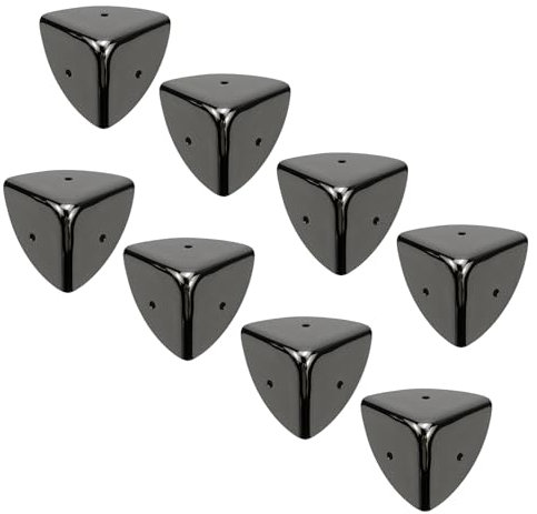 T Tulead Iron Corner Protectors Black Decorative Box Edge Cover 39mm/1.53 Box Cabinet Edge Safety Guards 8PCS with Screws