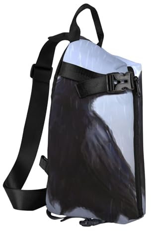 DENMER Puppy Golden Retriever Crossbody Rucksack, Umhängetasche, Wochenende Outdoor Wandern Rucksack, Raben, One size