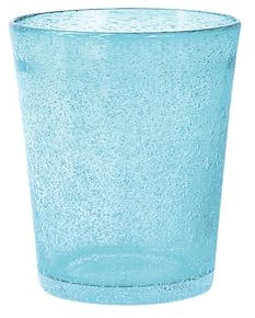 H&H Set 6 Bicchieri in Vetro Giada Acqua cl32 Azzurro