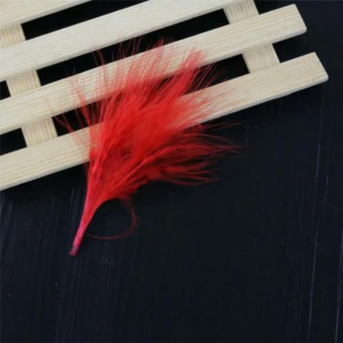 50 pièces plume de poulet 6-13 cm plumes de dinde carnaval Halloween noël bricolage artisanat décoration décoration de mariage-écarlate