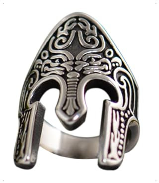 KONFEN Anello Regolabile Uomo Donna, Anelli Spartan Casco Regolabile Mignolo Veretta, Vichingo Annelli Regolabili Mignolo Pollice Uncharted Viking Vintage Semplice Gioielleria Regalo