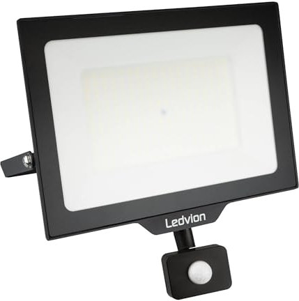 Ledvion - LED Flutlichter mit Bewegungsmelder, 150 Watt, 6000K, 18000 Lumen, IP44, Mit Schnellanschluss & 2 Jahre Garantie