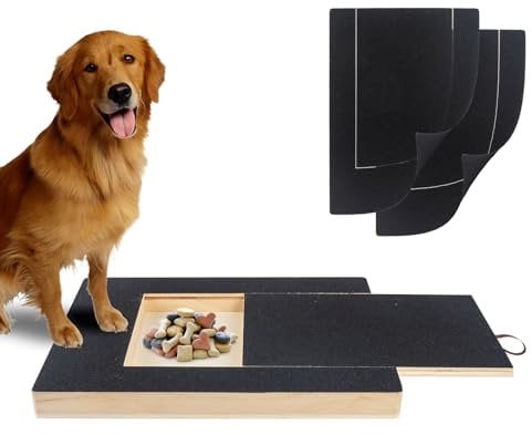 PURASKER Kratzbrett Hunde, Krallenschleifer für Hunde, Kratzbrett für Hund mit Aufbewahrungsbox Inklusive Zwei Blättern Schleifpapier zum Auswechseln