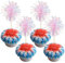 Gyufise 20Pcs Foil Firework Cupcake Toppers Sparkle Tinsel Cake Toppers Tinsel Drink Cake Decoration Cocktail Picks for Birthday Wedding Graduation Party Supplies Laser Pink