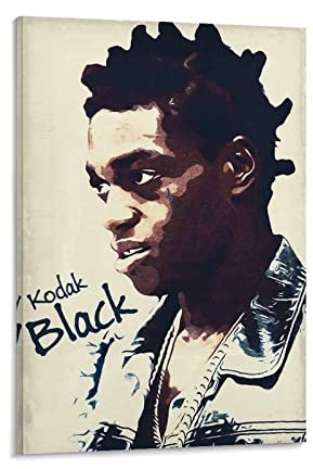WYYXF Leinwandbild Musiker Kodak Black Print Picture Painting für die Dekoration des Schlafzimmers im Wohnzimmer ohne Rahmen (60 x 90 cm)