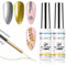 EODCI 2Pcs Gold & Silber Gel Liner Nail Art, Nail Polish Nageldesign Set Farbgel für Gelnägel Eingebauter Dünner Französisch Sparkly Shiny Gel Nagellack für Nagel Design, DIY Drawing Line