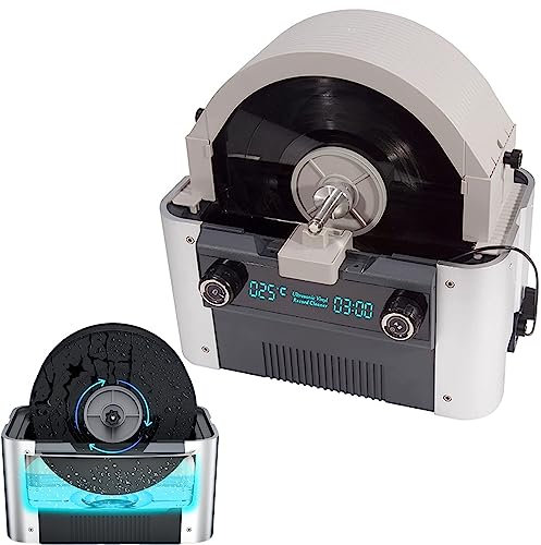 LZDOYY Nettoyeur de disques Vinyle à ultrasons 6L 49kHz Machine de Nettoyage à ultrasons en Vinyle 10 disques Vinyl Onde sonore Cleaner avec Chauffage mécanique et minuterie