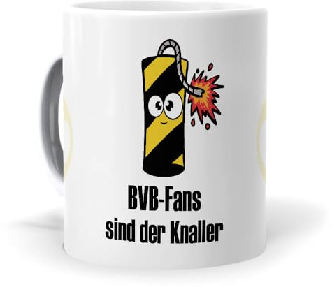 mundohuevo Originelle Fußballtasse, Frühstückstassen für Borussia Dortmund-Fans | Originelles Geschenk für Fußballfans | Fußballartikel | BVB