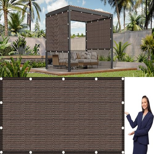 Tissu d'ombrage 4.6 x 5 m Respirant Filet d'ombrage Bache pour Pergola Différentes Couleurs et Tailles pour La Couverture de Plante, Serre, Grange Ou Chenil, ‎Marron