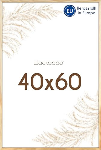 Wackadoo Cadre photo 40 x 60 cm - Naturel - Avec vitre en verre - En bois italien