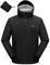 donhobo Herren Outdoorjacke Packbare Leicht Regenjacke Wasserdicht Windjacke Wanderjacke Übergangsjacke Funktionsjacke mit Kapuze (Schwarz, XL)