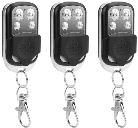 3 Pcs 433MHz Copy Remote Opener, Wireless Cloning Key Fob 4 in 1, Compatible with Garage Doors, Electric Gates, Car Alarms, Roller Shutters, Home Automation Devices