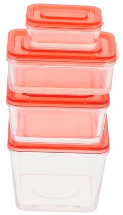 VICASKY Miniature Lunch Box Models 4pcs Fruit Storage Boxes Circle Compartments for Doll House