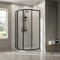 NRG 900 x 760mm Matte Black Framed Offset Quadrant Shower Enclosure Sliding Door for Wet Room Cubicle Enclosures