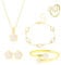 FDEETY Schmuckset Verstellbar Legierung Blumenschmuck mit Ohrringe Halskette Armband Ring Anhänger Party Schmuck Set für Frauen und Mädchen(WeiB)