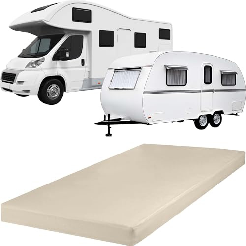 REDBEST Spannbettlaken Pittsburgh für Wohnwagen, Wohnmobil und Boot Single-Jersey Natur Größe 90x190 cm - 100x200 cm