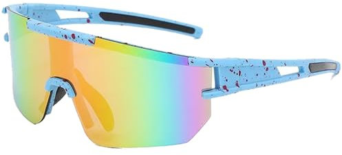 YQBFTC Schnelle Brille Rave,Polarisierte Sportbrille für Herren und Damen,Sport Sonnenbrille,Fahrradbrille Winddicht,Schnelle Brille, Radfahrer Brille UV400 Schutz für Wie Radfahren Ski Fischen Laufen