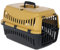 Kerbl Pet Transportbox Expedion, Transportmöglichkeit für Katzen/Hunde/Kleintiere, Kunststoff, Honey|Schwarz, 45x30x30 cm