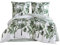ZIRVEHOME Bettwäsche-Set 135x200 cm vierteilig weiß Bettbezug grün Tropical Blattmuster, VersyV1