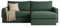 FARO MINI Ecksofa mit Schlaffunktion & Stauraum – Kompaktes Schlafsofa mit HR-Kaltschaum & Wellenfederung – Leichter Aufbau – moderner Faro Stoff – 224×140 cm (Grün, Rechts)