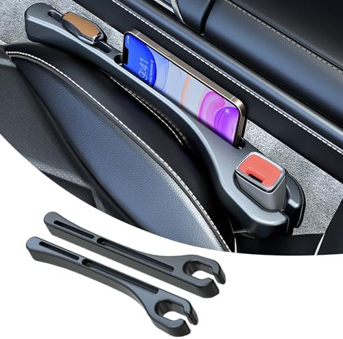 LXTaoler 2 Pieces Car Seat Gap Filler Organiser, Universal Car Accessories Seat Gap Leak-Proof Filling Strip, Suitable for Cars, Suv, Truck (Black)