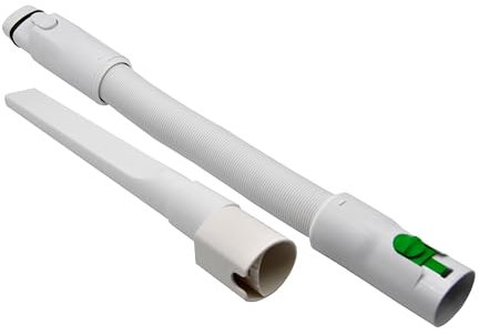 FSProdukte extra Flexibler Schlauch Flexschlauch kompatibel mit Vorwerk Staubsauger Kobold VK 7 VK7, kompatibel wie SB7, SB 7 und Akku Sauger VB100 VB 100 + Fugenduese weiss inklusive Adapter