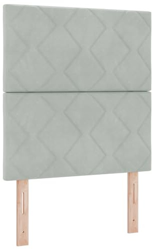 vidaXL Boxspringbett mit Kopfteil Hellgrau 80 x 200 cm Samt