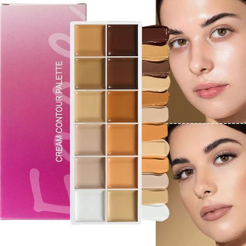 Renopfect Palette Correttore Colori - Fondotinta in Crema con 12 Tonalità - Correttore Trucco per Donne Pelle Matura Ufficio Feste Matrimonio Appuntamenti Viaggio Sposa