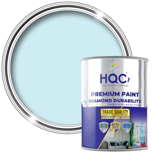 HQC Chalkboard & Blackboard Paint – Light Blue - 1 Litre | Waterproof & Highly Durable Emulsion | Blackboard Paint for Interior & Exterior Walls & Boards | Matt Finish