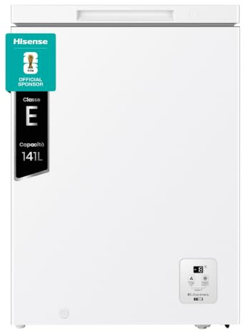Hisense FT145N1AWE Gefriertruhe 140 Liter, LED-Beleuchtung, super leise 40 dB, E-Klasse, (L*B*H): 60,6 × 55,9 × 85,8 cm, weiß