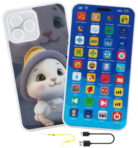 Fake Mobile Phone, Educational Smart Phones Early Learning with Music Sound | Multifunctional Sensory Press Phone for Educational Sensory Development, Birthday Gifts for Creativity Play Home Interaction