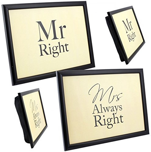 MR Right MRS Always Right Lap Tray Cushion Breakfast Serving Food Dinner Laptop (MRS Always Right)
