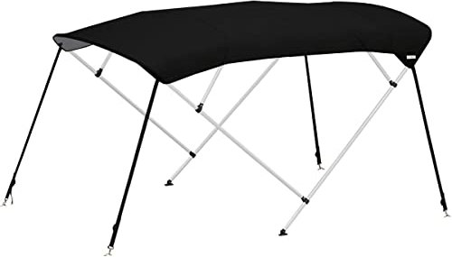 Oceansouth 4 Bow Bimini Top with Integrated Storage Boot (Schwarz, Breite 1.9m - 2.1m) Bogen Bimini top Boot ueberdachung bootsabdeckung bootsverdeck Edelstahl zubehör