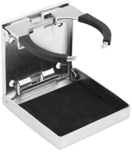 Plaque Porte gobelet Bateau, KIMISS Porte-gobelets Pliables et réglables Acier Inoxydable Porte-Gobelet Pliable Universel pour Bateau Marin for Marine Boat Truck RV