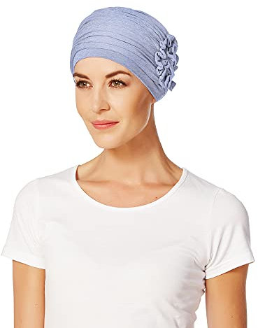 Christine Headwear Turban Lotus-Uni BambooHeadwear Bonnet Chimio (Taille Unique - Bleu Clair)