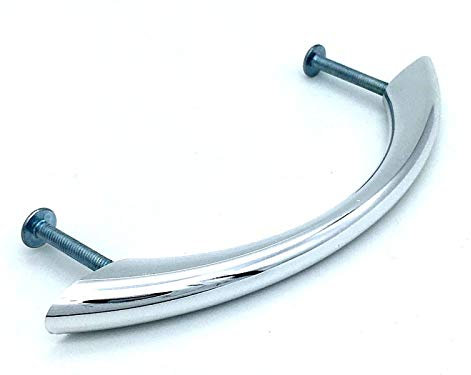 2 x Sleek Handles 96mm Polished Chrome D Cupboard Door Cabinet Drawer Handle