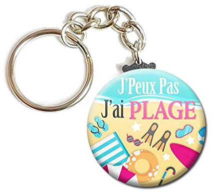 Porte Clés Chaînette 3,8 centimètres j' peux pas j' ai Plage Idée Cadeau Accessoire Humour Homme Femme Excuse