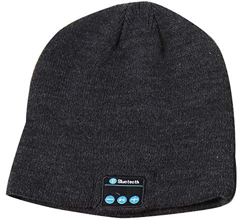 Bonnet Bluetooth pour Nokia 8 Sirocco Smartphone avec Ecouteurs Integres Reglage Boutons Universel Hiver (Gris Fonce)