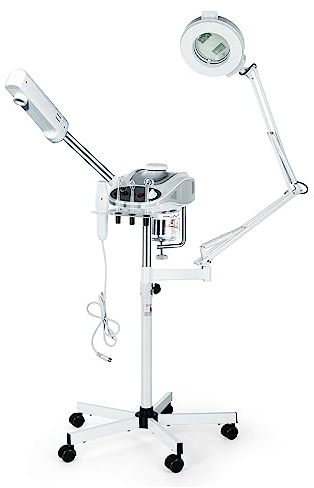 Funnylife 3 in 1 Aromatherapy Facial Steamer, 5X Magnifying LED Lamp, High Frequency Machine,Salon Spa Beauty Equipment