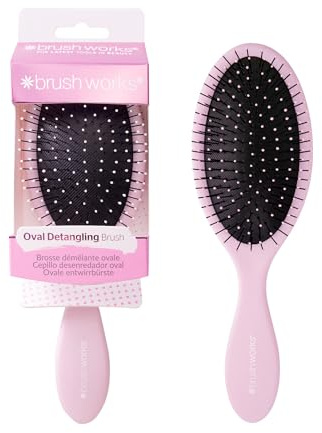 Brushworks Oval Detangling Hair Brush - Pink