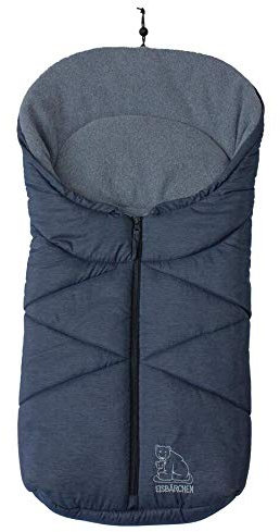 Heitmann Lammfellfußsack Eisbärchen 963 blau meliert 963MB