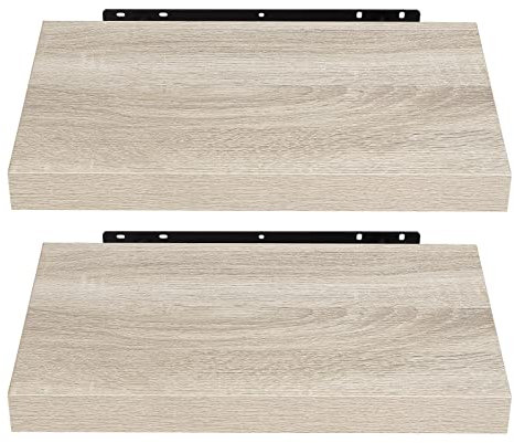 EUGAD Wandregal Wandboard 2er Set Hängeregal Holz Board Modern Sonoma Eiche 25x23x3,8cm 0079QJ-2