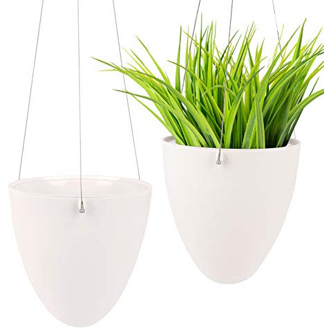 Ulikey 2Pcs Porta Piante da Appendere di Plastica, Fioriere Sospese, Piante Vasi Sospesi, Vaso per Pianta a Muro, Vasi da Fiori Sospesi, Fioriera Sospesa da Interno per Balcone, Giardino