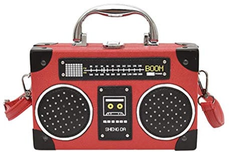 VALICLUD Bandolera de PU estilo vintage con forma de radio 90 para mujer