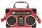 VALICLUD Vintage Radio geformte Handtasche 90er Jahre Schultertasche PU Crossbody Tasche Einzigartige Geldbörse für Frauen, rot, 18X5CM