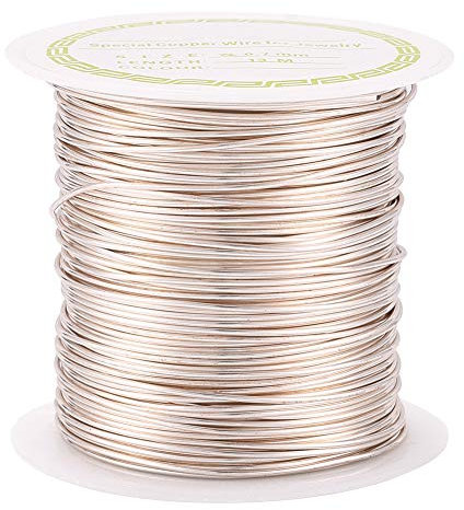 Craftdady 13Meter x 0.7mm Silver Copper Wire Long Lasting Plated Tarnish Resistant Craft Wire For Sculpting Armature Jewellery Making